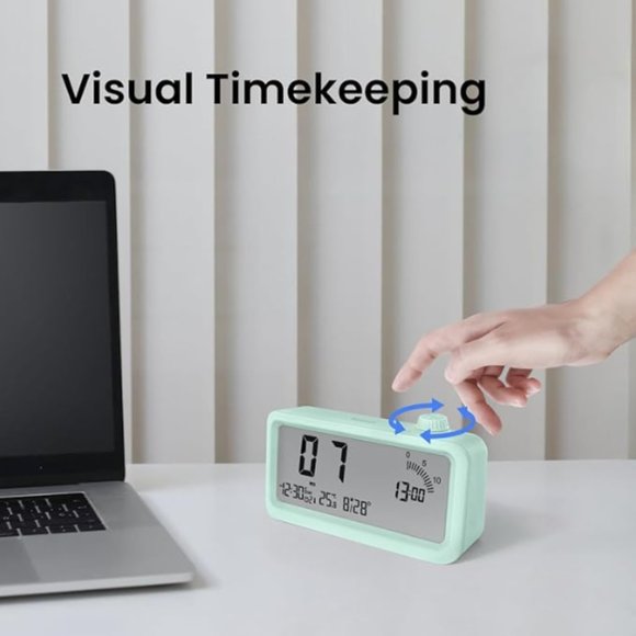 All-in-One Multifunctional Digital Alarm Clock -Time Manager Clock - LED Display - Picture 5 of 9